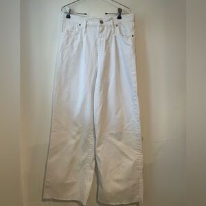 Zara Sz 6 White Wide-Leg Jeans